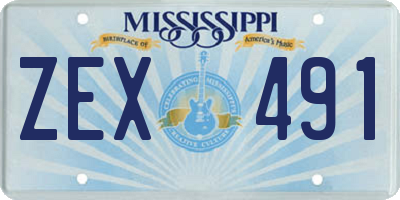 MS license plate ZEX491