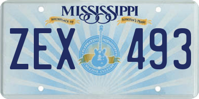 MS license plate ZEX493