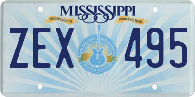 MS license plate ZEX495