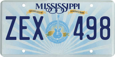 MS license plate ZEX498