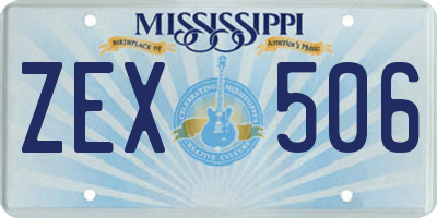 MS license plate ZEX506