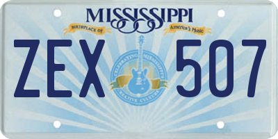 MS license plate ZEX507