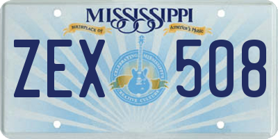 MS license plate ZEX508