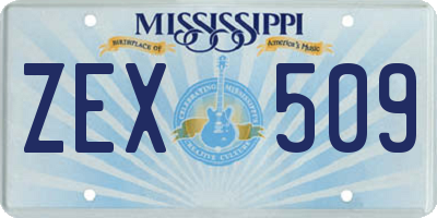 MS license plate ZEX509