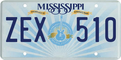 MS license plate ZEX510