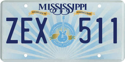 MS license plate ZEX511