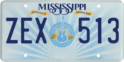MS license plate ZEX513