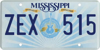 MS license plate ZEX515