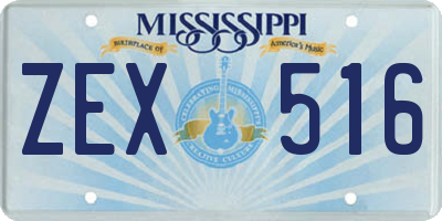 MS license plate ZEX516