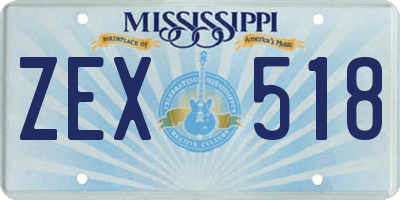 MS license plate ZEX518