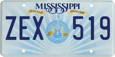 MS license plate ZEX519