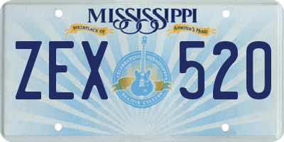 MS license plate ZEX520