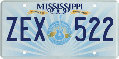 MS license plate ZEX522