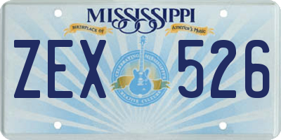 MS license plate ZEX526