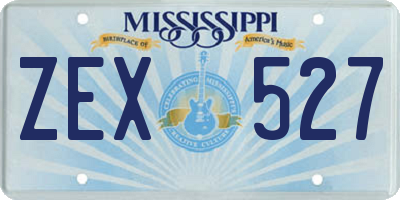 MS license plate ZEX527