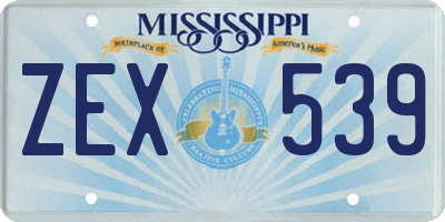 MS license plate ZEX539