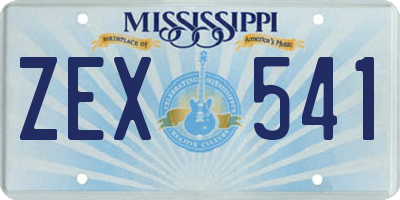 MS license plate ZEX541