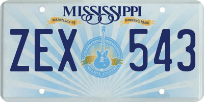 MS license plate ZEX543