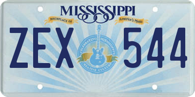 MS license plate ZEX544