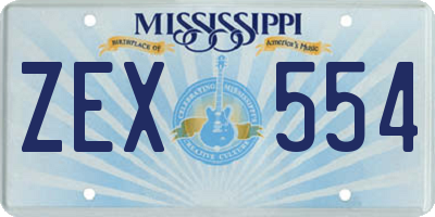 MS license plate ZEX554