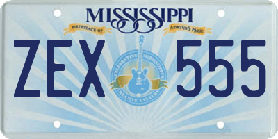 MS license plate ZEX555