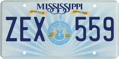 MS license plate ZEX559