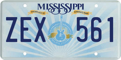 MS license plate ZEX561