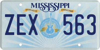 MS license plate ZEX563