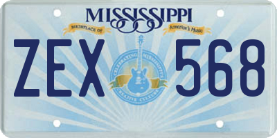MS license plate ZEX568