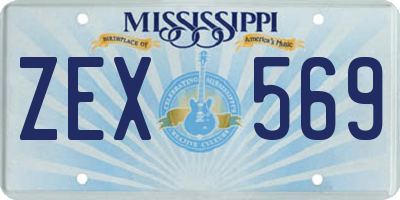 MS license plate ZEX569