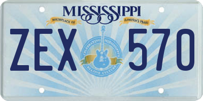 MS license plate ZEX570