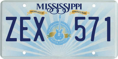 MS license plate ZEX571