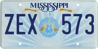 MS license plate ZEX573