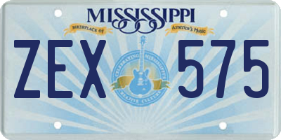 MS license plate ZEX575