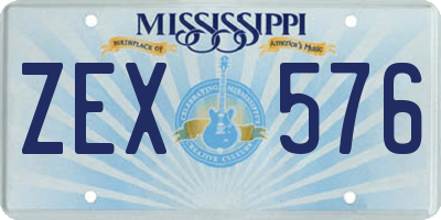 MS license plate ZEX576
