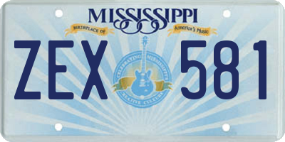 MS license plate ZEX581