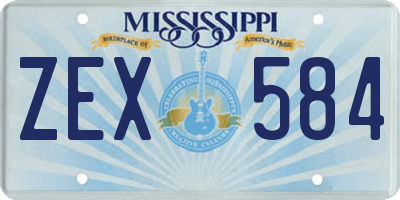 MS license plate ZEX584