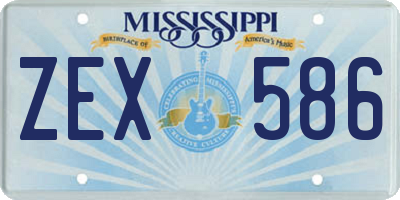 MS license plate ZEX586