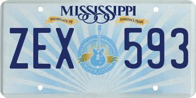 MS license plate ZEX593