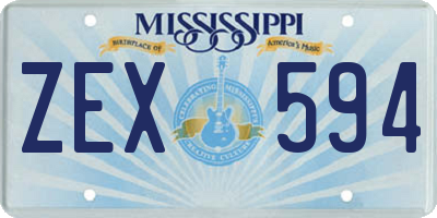 MS license plate ZEX594