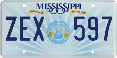 MS license plate ZEX597