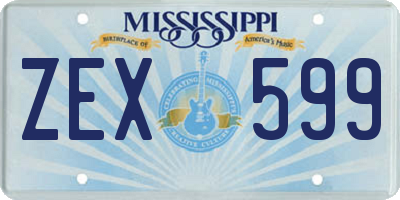 MS license plate ZEX599