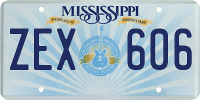 MS license plate ZEX606