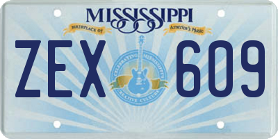 MS license plate ZEX609