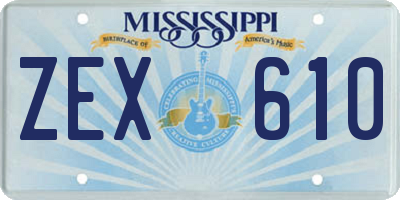 MS license plate ZEX610