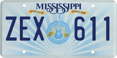 MS license plate ZEX611