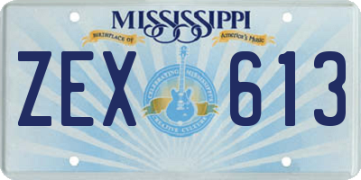 MS license plate ZEX613