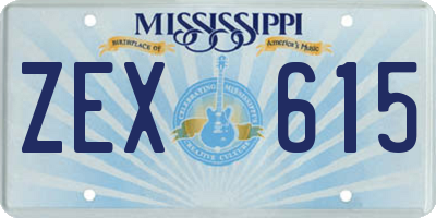 MS license plate ZEX615