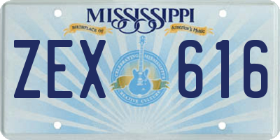 MS license plate ZEX616