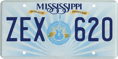 MS license plate ZEX620